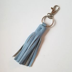 Blue leather tassel